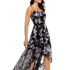 Xscape Embroidered High Low Dress